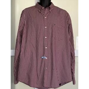 IZOD Mens Shirt Red Long Sleeve Button Up XL